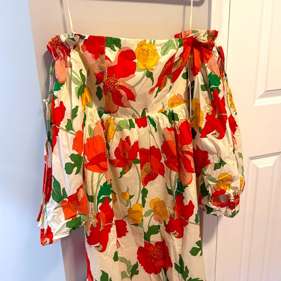 NWT Tuckernuck Hyacinth House Off-The-Shoulder Marigold Maxi Dress - Picture 9 of 10